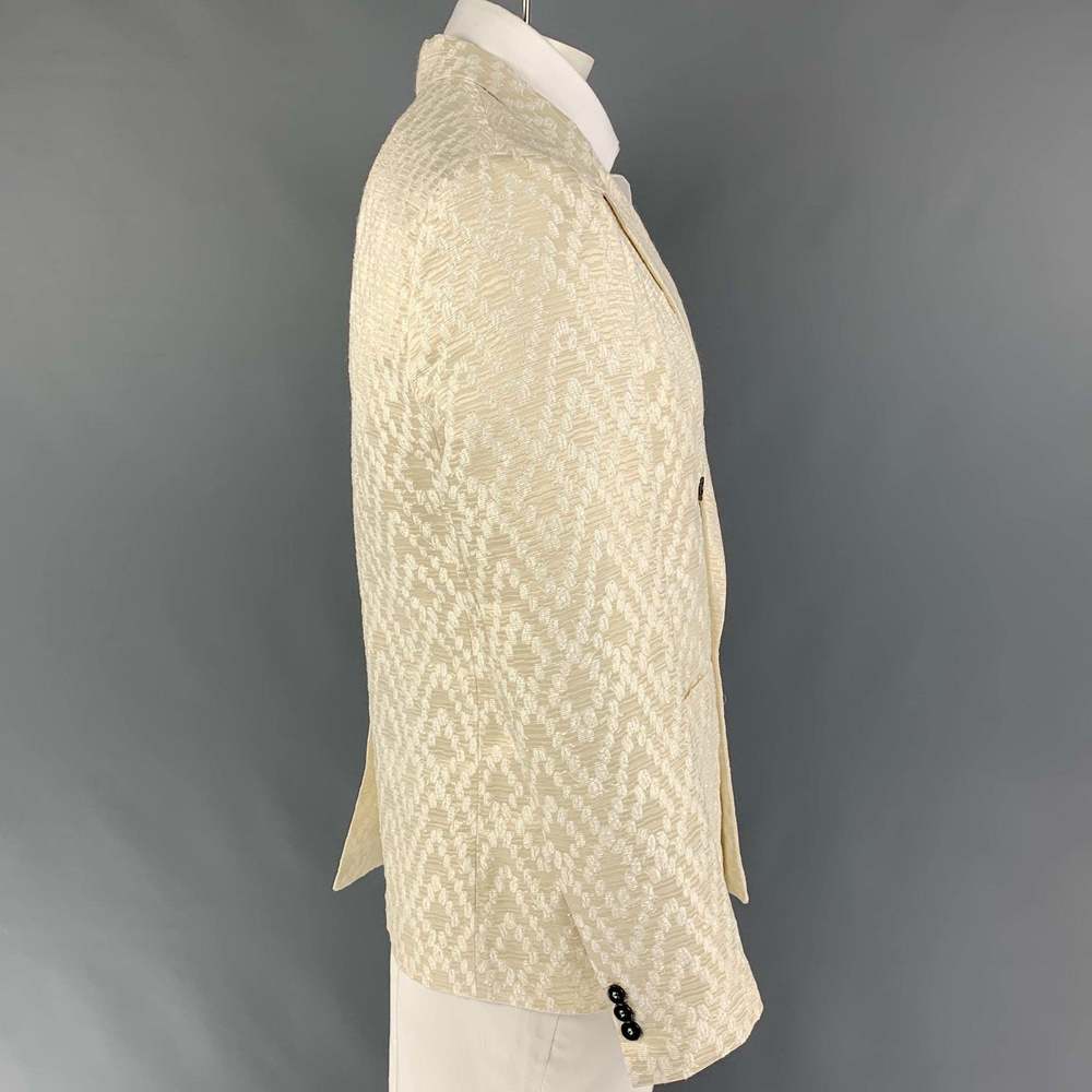 EMPORIO ARMANI Beige Jacquard Polyamide Blend Sport Coat - Picture 2 of 7